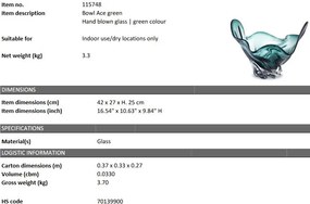 Bol/ Obiect decorativ LUX Ace, verde 115748 HZ