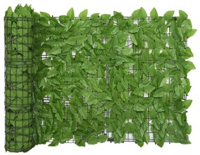 Paravan de balcon, frunze verzi, 400x75 cm Verde, 400 x 75 cm