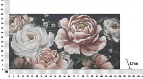 Tablou decorativ multicolor din lemn de Pin si panza, 120x3,7x60 cm, Red Flower-B Mauro Ferretti