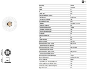 Spot LED incastrabil tavan orientabil trimless LOX 3000K alb