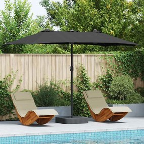 vidaXL Parasol de Grădină Negru 385 x 209 x 244 cm țesătură