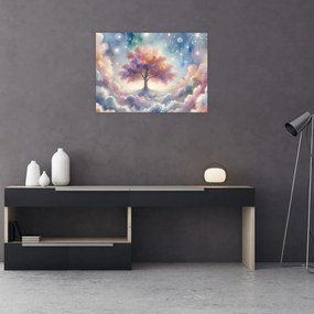 Tablou pe sticlă – Arborele vieții printre nori (70x50 cm)