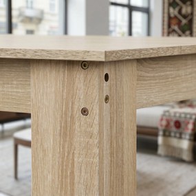 HOMCOM Masă de Dining pentru 4-6 Persoane, Masă de Bucătărie Modernă din Lemn, 120x69x75 cm, Lemn Natural | Aosom Romania