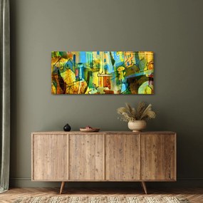 Tablou - Arhitectură, abstractizare cubistă (120x50 cm)