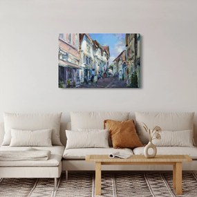 Tablou - Strada orașului vechi, pictură acrilică (90x60 cm)