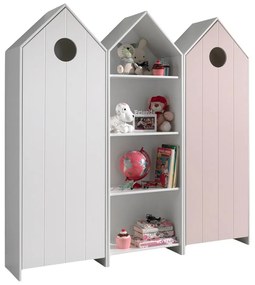 Șifonier de copii alb/roz deschis 173x171,5 cm CASAMI – Vipack