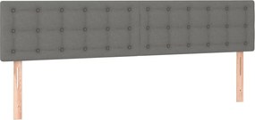 vidaXL Tăblii de pat, gri închis, 200x5x78/88 cm, textil