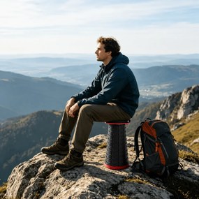 Zaparkorun Taburet portabil de exterior - roșu