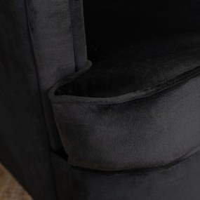 JAKS Fotoliu cu urechi Klaris 2 velur negru