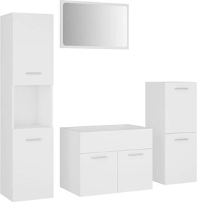 vidaXL Set mobilier de baie, alb, lemn prelucrat