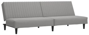 337639 vidaXL Canapea extensibilă cu 2 locuri, gri deschis, catifea