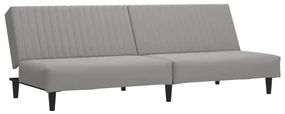 337639 vidaXL Canapea extensibilă cu 2 locuri, gri deschis, catifea