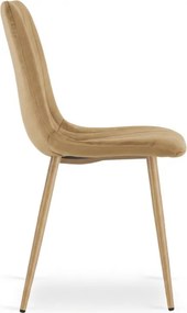 Scaun din catifea bej LAVA CAMEL BEIGE