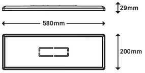 Plafonieră LED FREE LED/22W/230V 58x20 cm Briloner 3394-015
