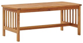 Set mobilier de gradina, 5 piese, lemn masiv de acacia Maro, 2x banca + 2x fotoliu + masa, 1