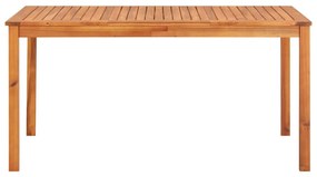 Set mobilier de exterior cu perne 5 piese lemn masiv de acacia Crem, 5, 4x fotoliu + masa, Crem