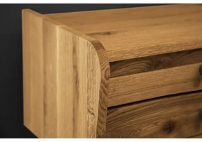 Bancă cu sertare din lemn de stejar cu șezut gri Retro - The Beds