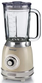 Blender Ariete VINTAGE 2.0 0583/03, 1000W, 1.5 L, 4 lame, 4 viteze + pulse, Zdrobire gheata, Bej