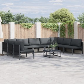 vidaXL Set de canapele pentru grădină 9 pcs Antracit Oțel