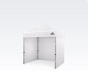 Soluție exclusivă pentru marketingul dumneavoastră: Cort tip foarfecă 2x2 m – Fără efort, cu impact maxim! - cu 3 pereți - Alb