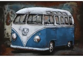 Tablou metal 3D Blue Bus 60 x 40
