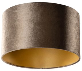 Abajur din catifea maro cu interior auriu 35/35/20