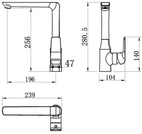 Novaservis - Baterie pentru chiuvetă NOBLESS TINA, crom lucios