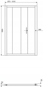 ZOOM 100x80TR cabină de duș dreptunghiulară fără tavă de duș