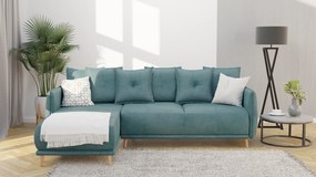Coltar Extensibil Gamma 238 x 170 Cm Revesibil, Tapiterie Textila Turcoaz