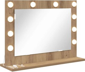 vidaXL Oglindă de toaletă cu oglindă Stejar Artizanal 60 x 45 x 18 cm