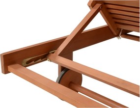 Șezlong de grădină crem/în culoare naturală din lemn masiv San Diego – Garden Pleasure