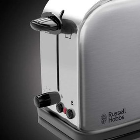 Prajitor de paine Russell Hobbs Adventure Oxford 21396-56, 1200 W, 2 felii, 1 compartiment, 6 trepte de prajire, Tava pentru firimituri, Otel inoxidabil