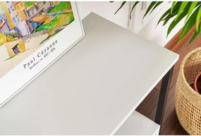 Masă consolă albă cu aspect mat 29,5x120 cm Solace – Kalune Design