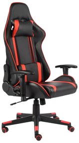 vidaXL Scaun de jocuri pivotant, roșu, PVC