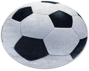 BAMBINO 2139 cerc covor lavabil - Fotbal pentru copii anti-alunecare - negru / alb - SECUNDAR-COTATI PRODUSUL
