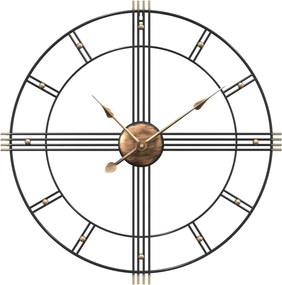 vidaXL Ceas de perete, negru, Ø60 cm, fier