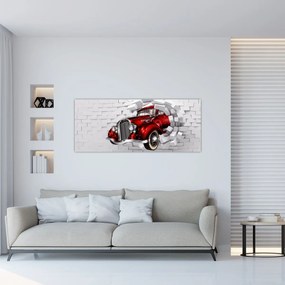 Tablou - Mașină roșie (120x50 cm)
