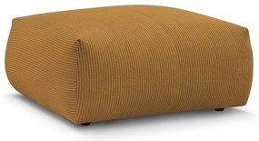 Taburet galben cu tapițerie din catifea reiată Voltaire – Bobochic Paris