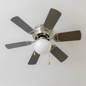 Ventilator de tavan ZEVENTI GALDANA 1xE27/60W/230V gri/alb