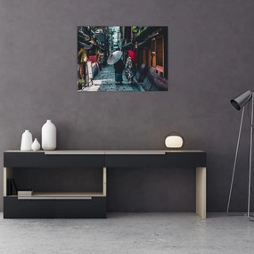Tablou pe sticlă - Plimbare prin Tokio (70x50 cm)