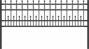 vidaXL Gard Spike Ring Negru 200 x 130 cm Oțel vopsit electrostatic