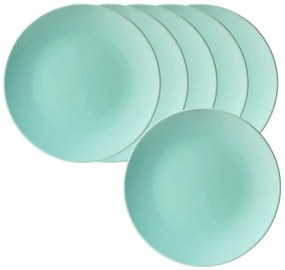 Set 6 farfurii desert Verde Menta Mat, 20 cm