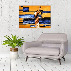 Tablou pe sticlă picturii abstracte (70x50 cm)