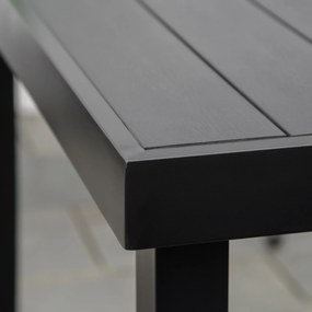 Outsunny Masă de grădină pentru 6 persoane Masă din aluminiu Mobilier de grădină Mobilier lounge ușor de întreținut plastic Negru 140 x 90 x 74 cm | Aosom Romania