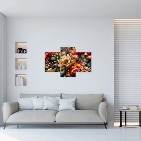 Tablou - Flori portocalii și roșii (90x60 cm)