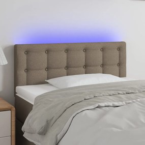 Tablie de pat cu LED, gri taupe, 80x5x78 88 cm, textil 1, Gri taupe, 80 x 5 x 78 88 cm