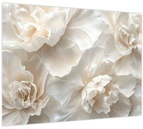 Tablou pe sticlă - Bujori Delicați (70x50 cm)