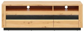 Masă TV/Dulap Ostia RTV2S (Stejar artisan + Stejar negru) ( cu iluminat LED). Promo -23%. 1025965