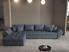Colțar extensibil dumonde cu ladă de depozitare si sezut confortabil din spuma high-density, Loana XL Enjoy Antracit 335x185 cm