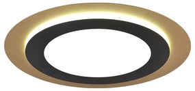 Plafonieră neagră-aurie LED cu intensitate reglabilă ø 45 cm Morgan – Trio